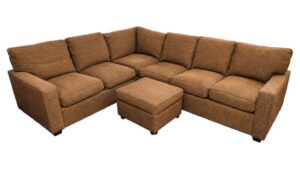Rowe Furniture Brown Sectional with Sleeper & Ottoman