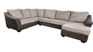 Light Gray Cushions with Smoky Blue Frame U-Shaped Sectional