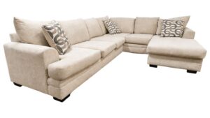 White Sectional with Reversible Chaise