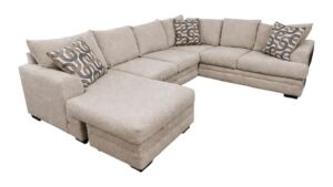 White Sectional with Reversible Chaise