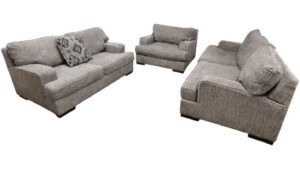 Ashley Furniture Gray Couch with Oversized Loveseat & Chair Set