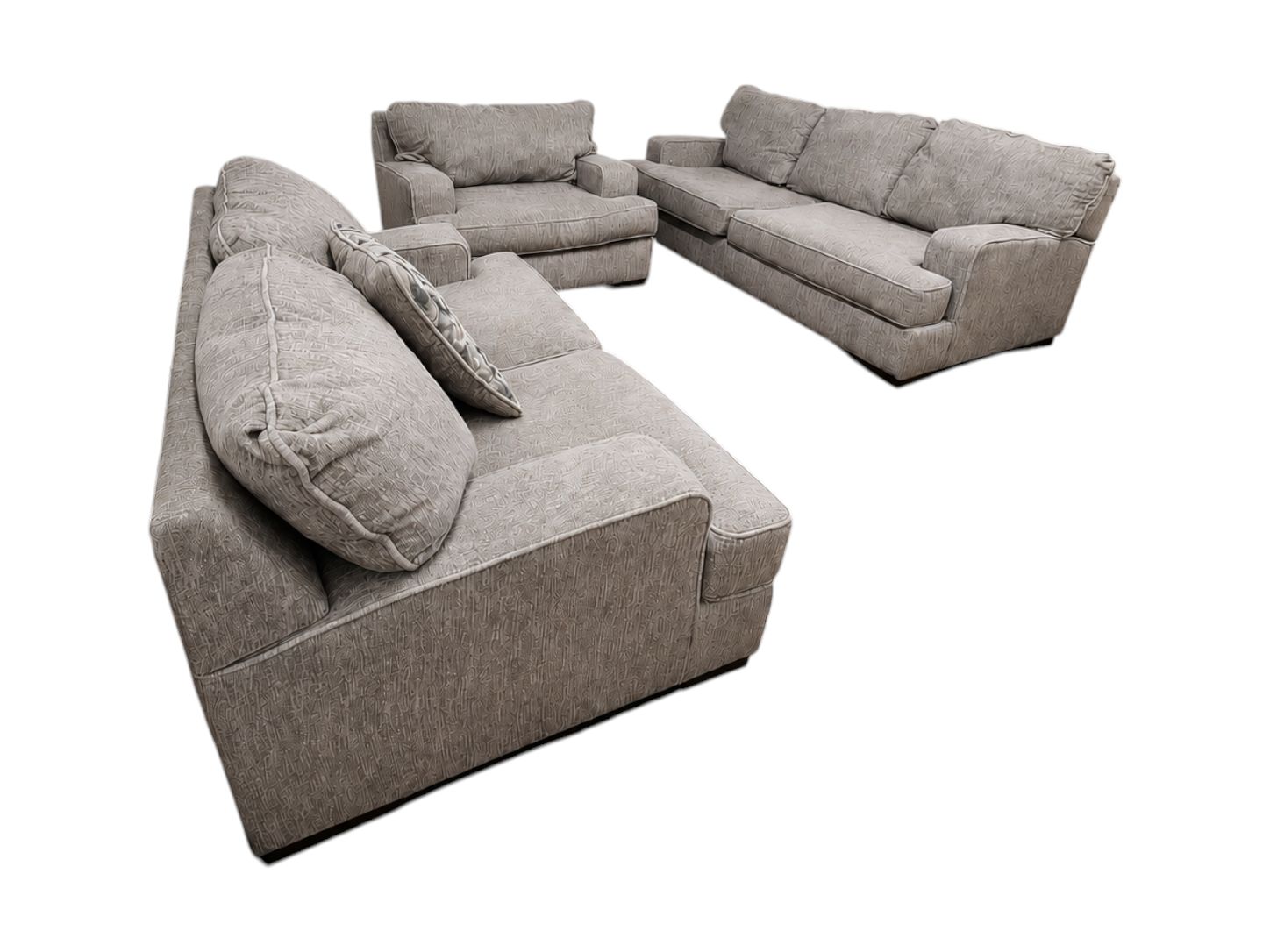 Ashley Furniture Gray Couch with Oversized Loveseat & Chair Set - Image 3