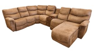 La-Z-Boy Brown Microfiber Modular Sectional with Storage & Chaise