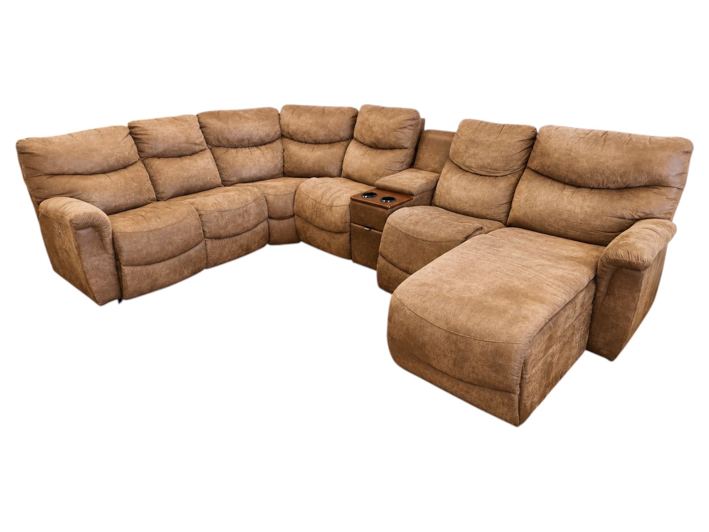 La-Z-Boy Brown Microfiber Modular Sectional with Storage & Chaise