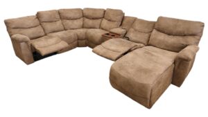 La-Z-Boy Brown Microfiber Modular Sectional with Storage & Chaise