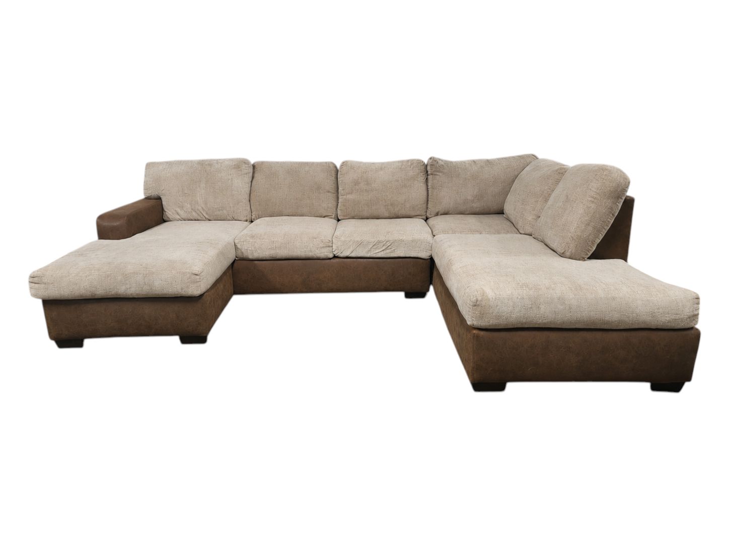 Multi-Beige U-Shaped Sectional with Reversible Chaise - Image 3