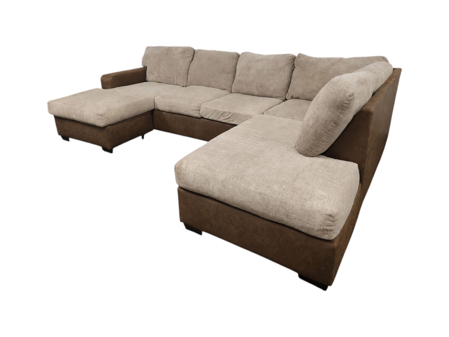 Multi-Beige U-Shaped Sectional with Reversible Chaise