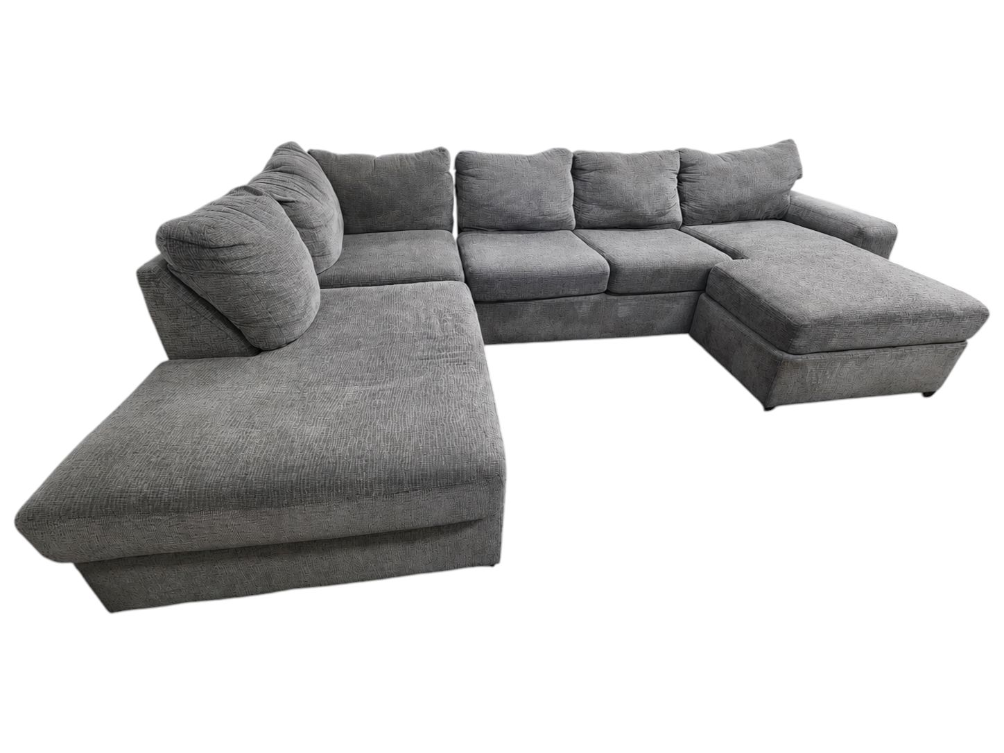 Comfy Gray Double Chaise Sectional - Image 3