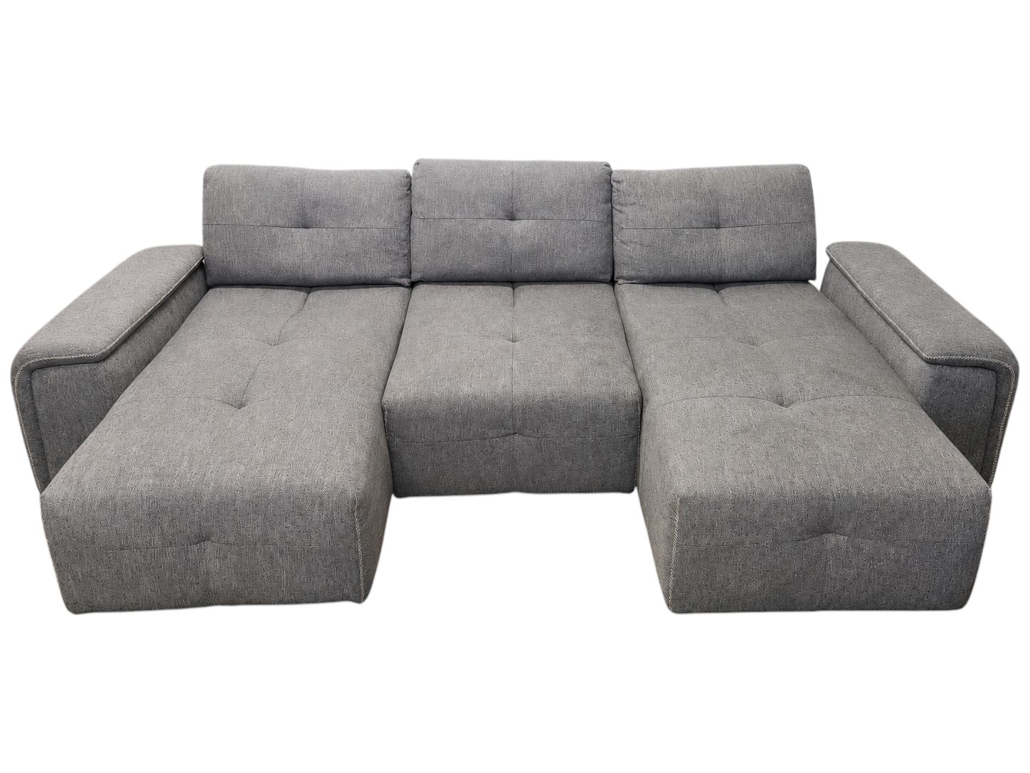 Unique 3pc Gray Chaise Lounge Couch - Image 3