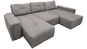 Unique 3pc Gray Chaise Lounge Couch
