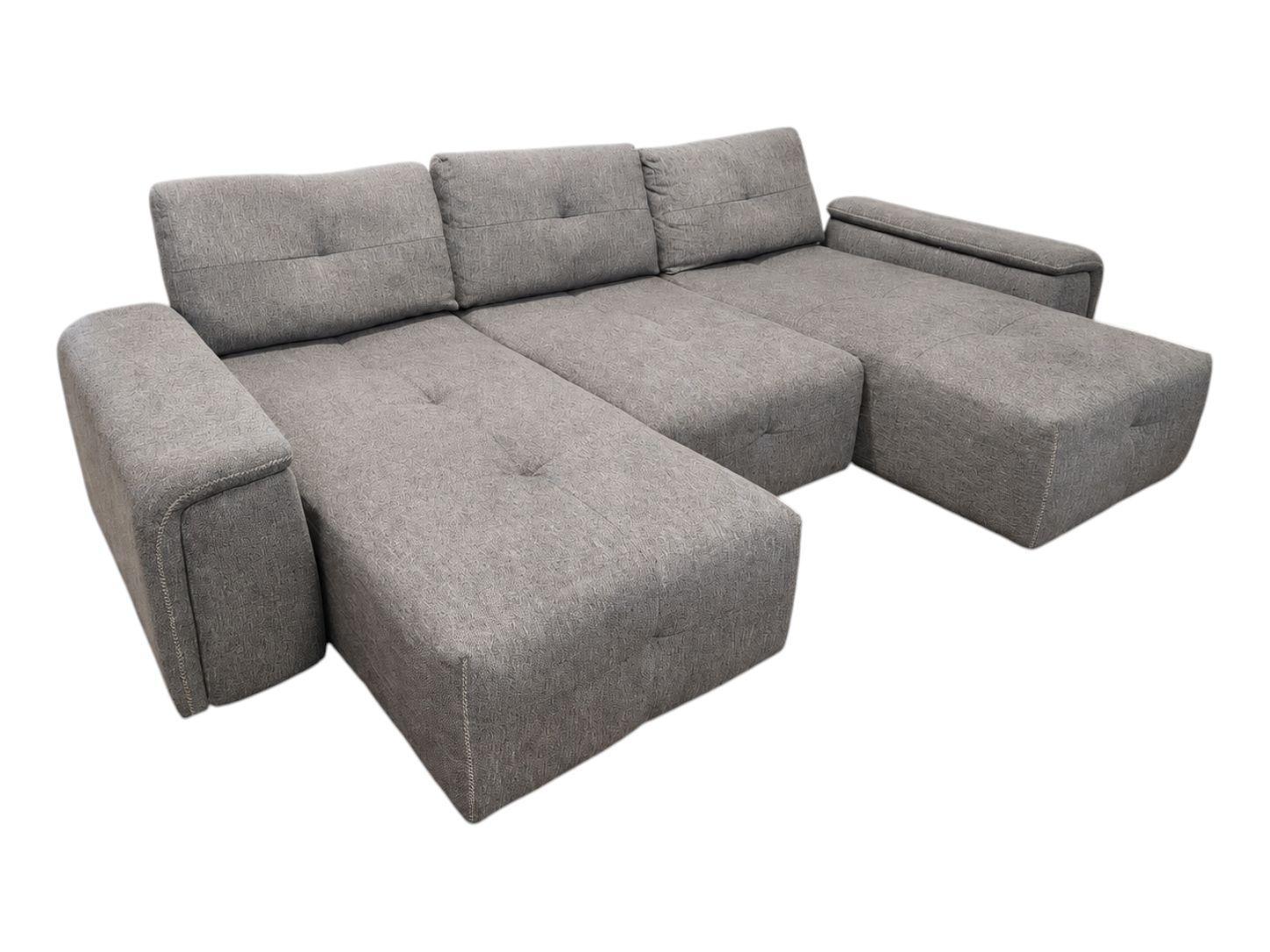 Unique 3pc Gray Chaise Lounge Couch