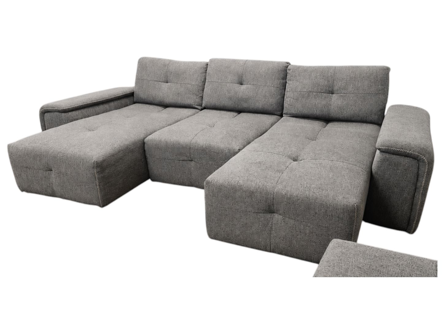 Unique 3pc Gray Chaise Lounge Couch - Image 4