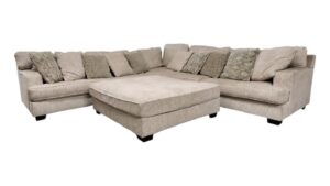 Ashley Furniture White/Cream Beige Large Sectional with Ottoman