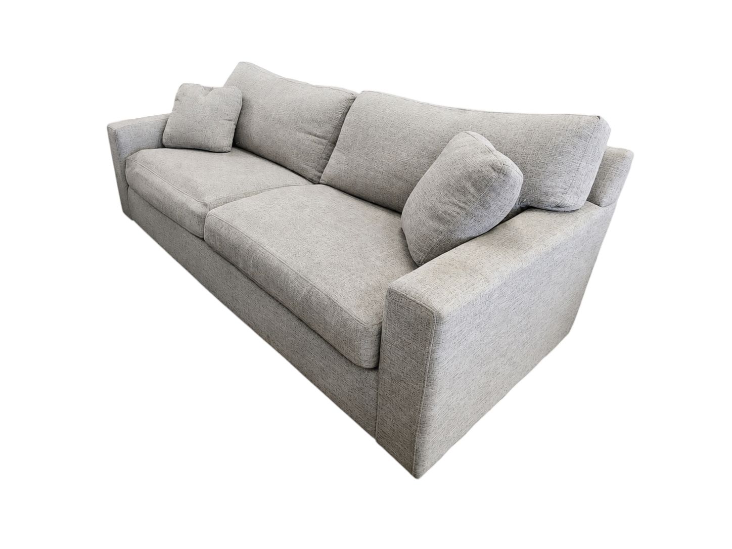 Plush Light Gray Feather-Filled Loveseat - Image 3