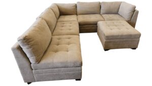 Large Modular Light Gray Sectional with Storage Ottoman