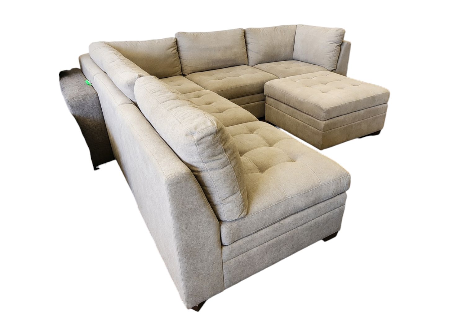 Large Modular Light Gray Sectional with Storage Ottoman - Image 4