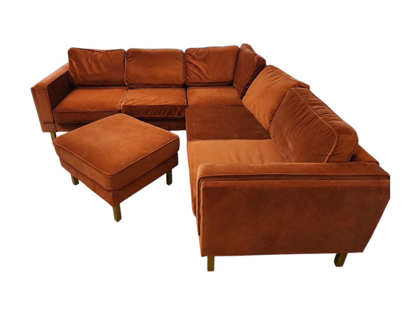Eddie Finch Furniture Burnt Orange Sectional - Image 4