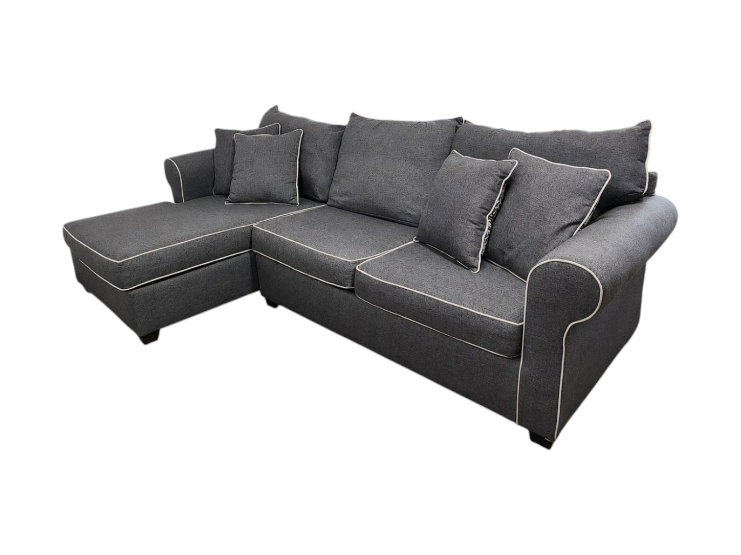 Washington Furniture Charcoal with White Outline Sectional