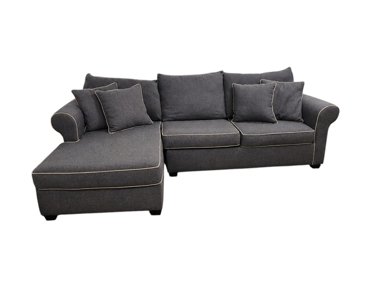Washington Furniture Charcoal with White Outline Sectional - Image 3