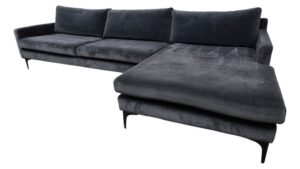 Velvet Chaise Sectional Sofa
