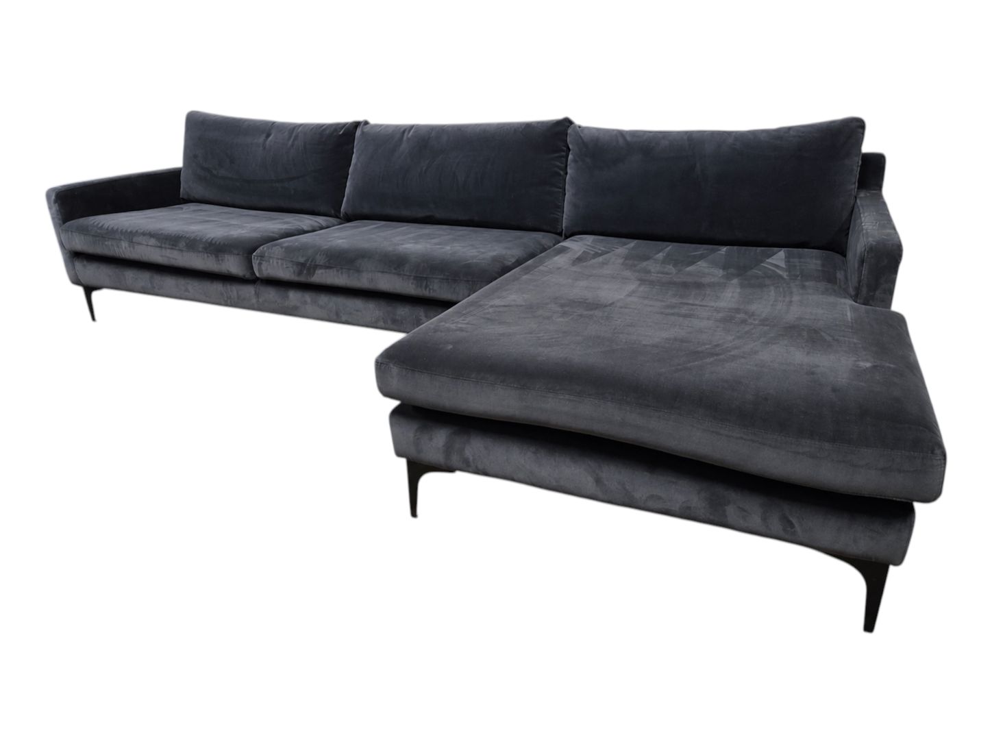 Velvet Chaise Sectional Sofa