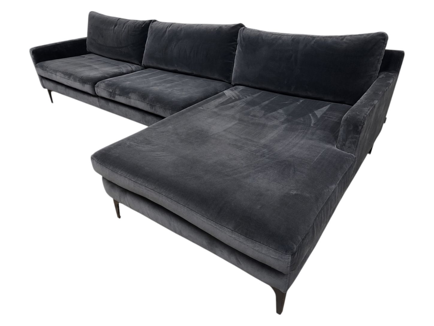 Velvet Chaise Sectional Sofa - Image 3