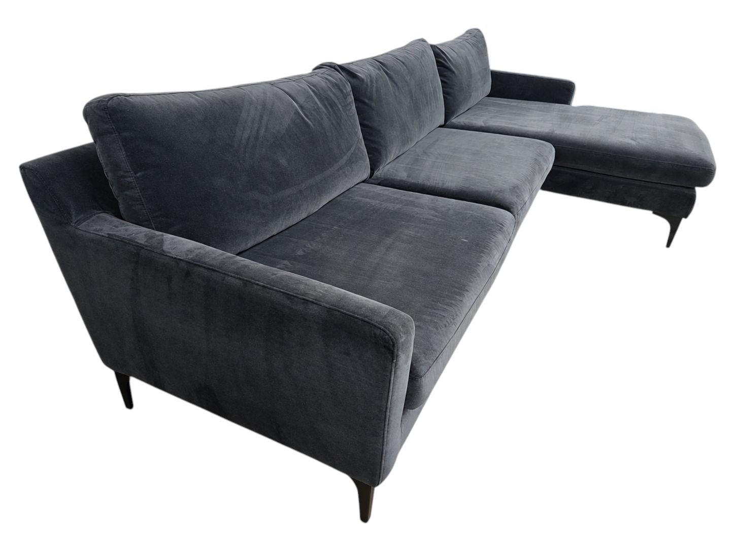 Velvet Chaise Sectional Sofa - Image 4