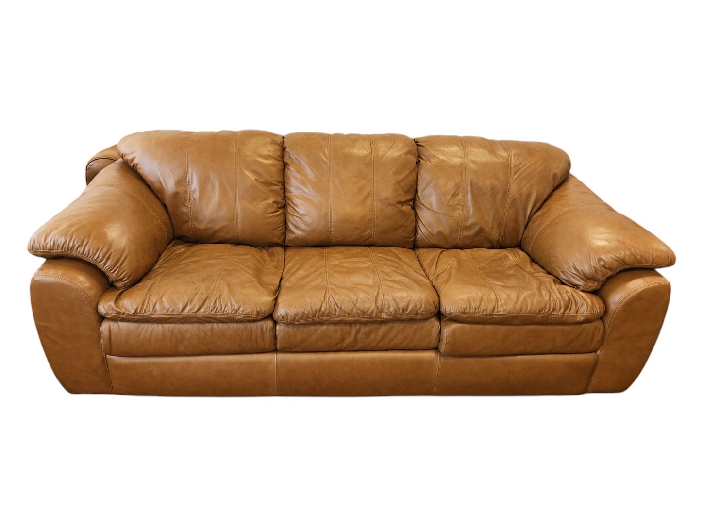 Caramel Leather 3-Seat Couch