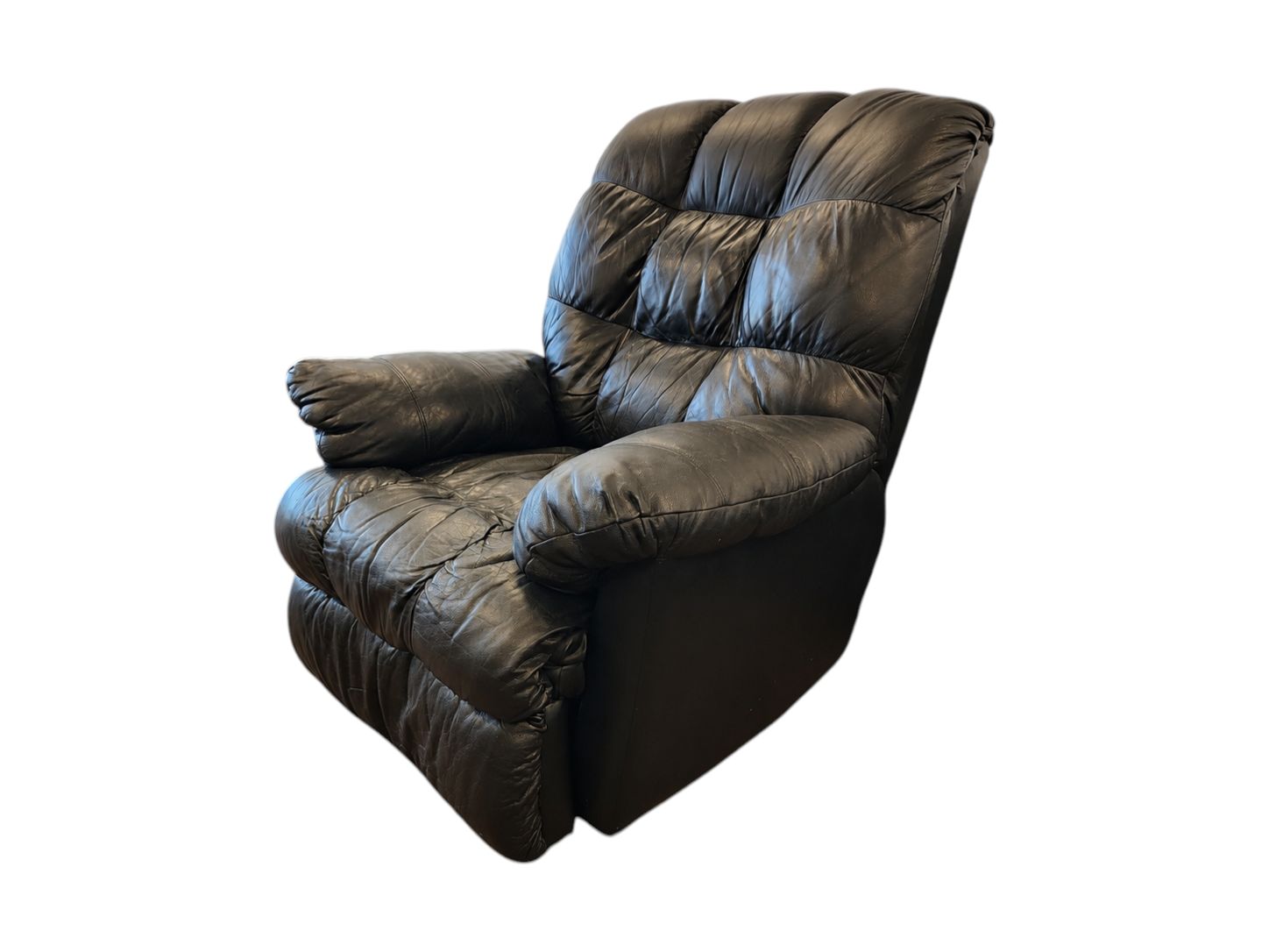 Oversized Black Leather Recliner Rocking Chair - Image 3