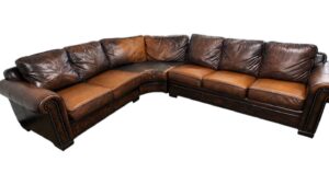 Brown Leather Sectional Sleeper