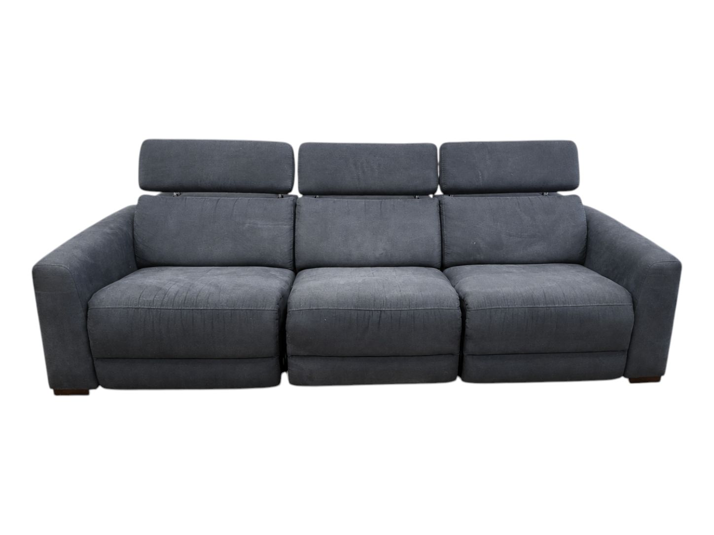Living Spaces Blue Electric Recliner Couch - Image 2