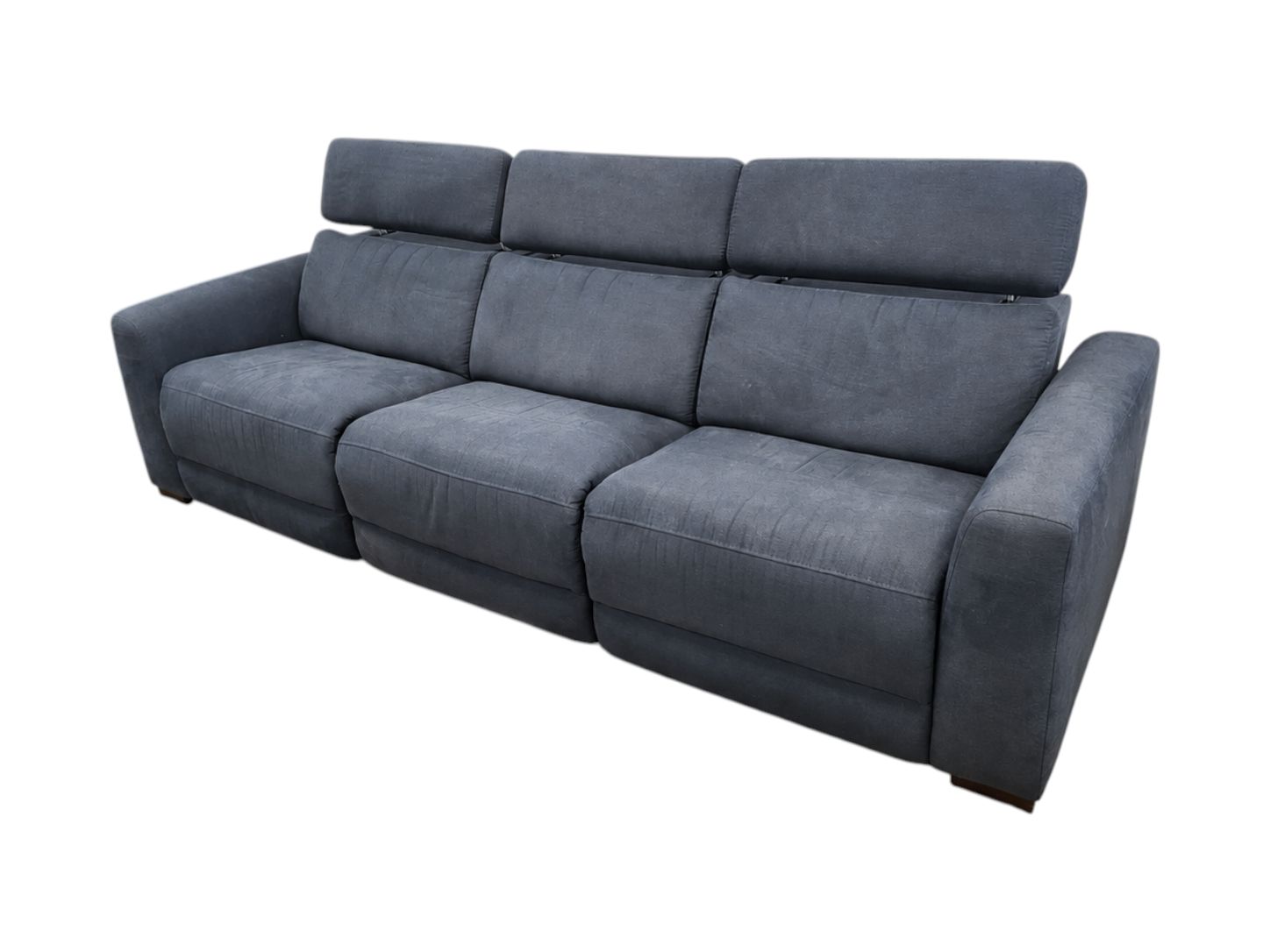 Living Spaces Blue Electric Recliner Couch - Image 4