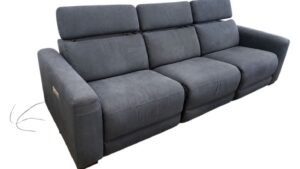 Living Spaces Blue Electric Recliner Couch