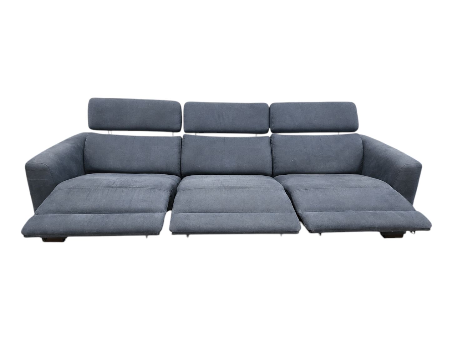 Living Spaces Blue Electric Recliner Couch - Image 5