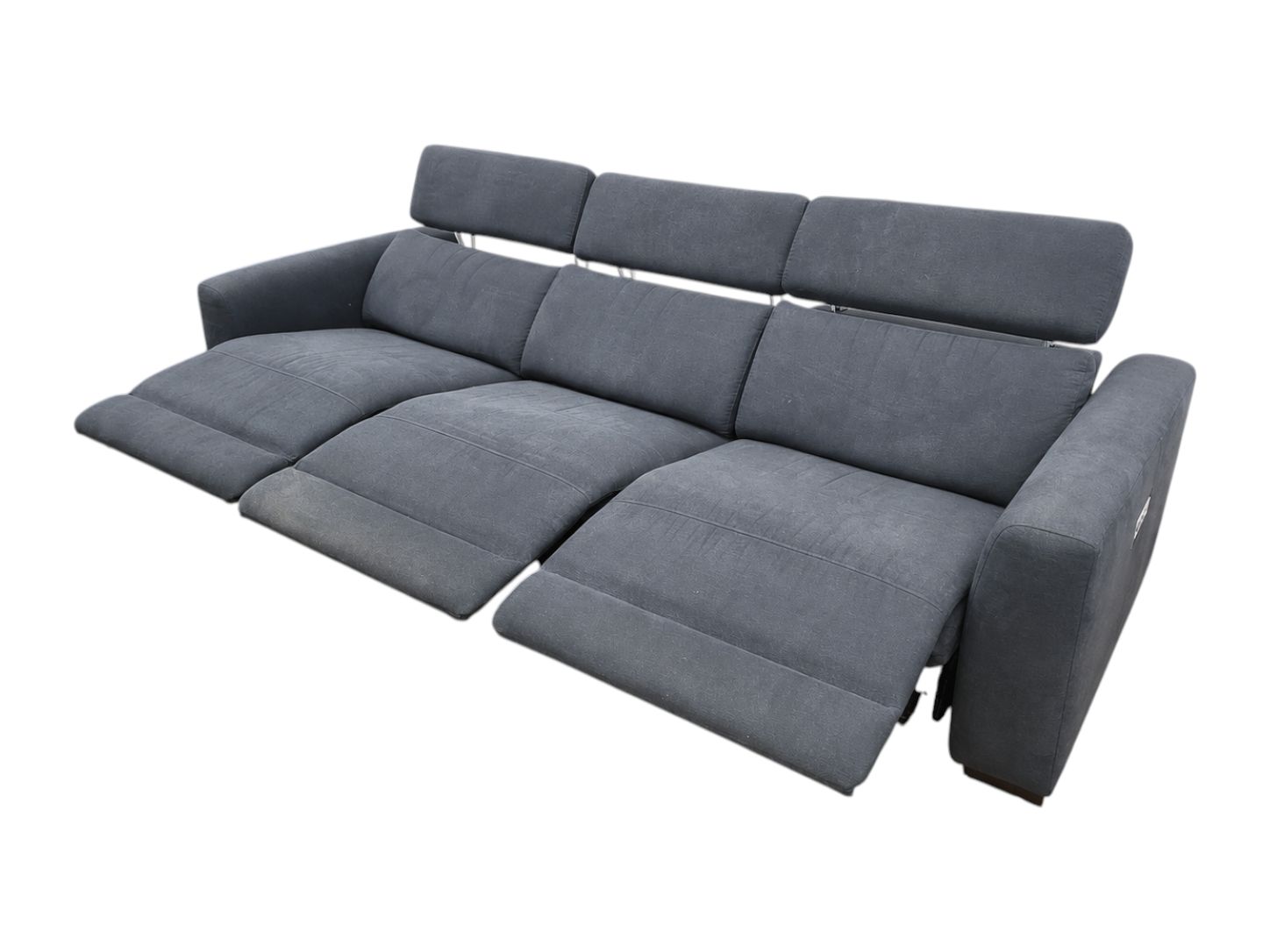 Living Spaces Blue Electric Recliner Couch - Image 6