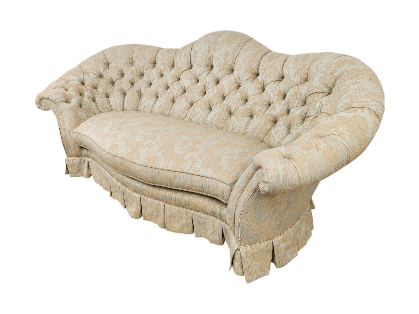 Vintage EL Victor "Berber Kammlah" Tufted Curved Sofa