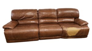 Caramel Leather Reclining Couch