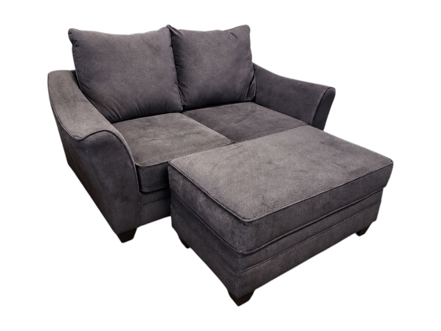 American Furniture Loveseat with Storage Ottoman - Image 4