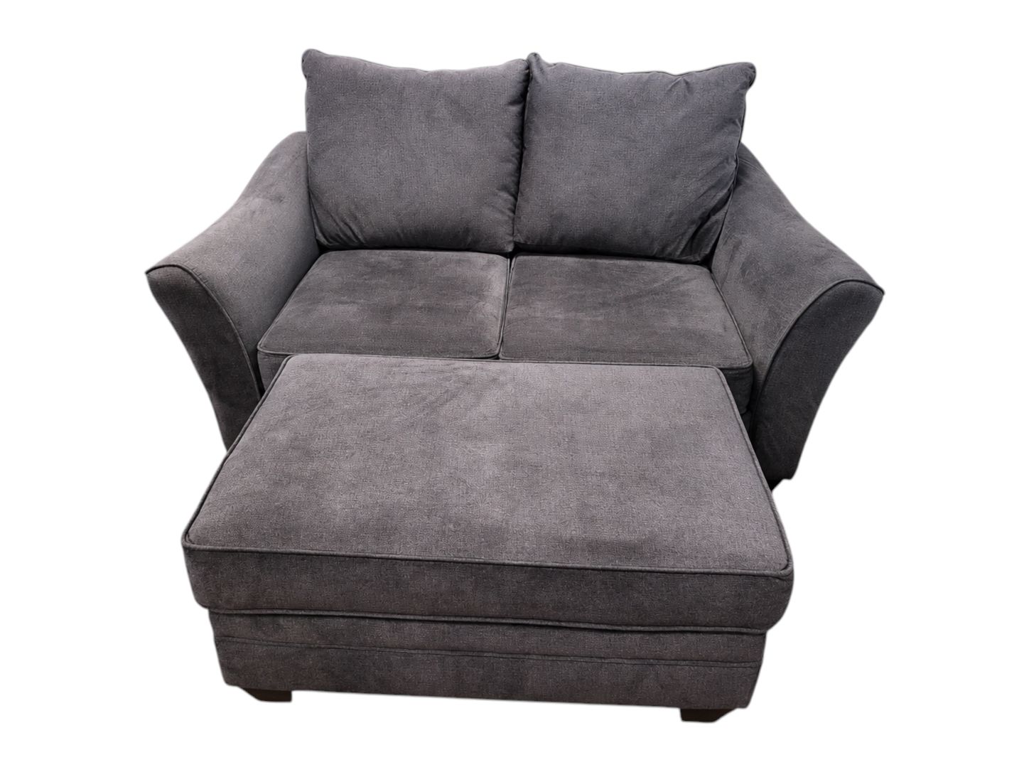 American Furniture Loveseat with Storage Ottoman - Image 2