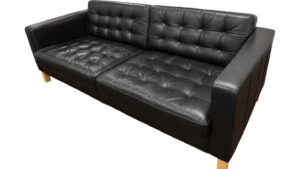 IKEA Morabo Black Leather Loveseat