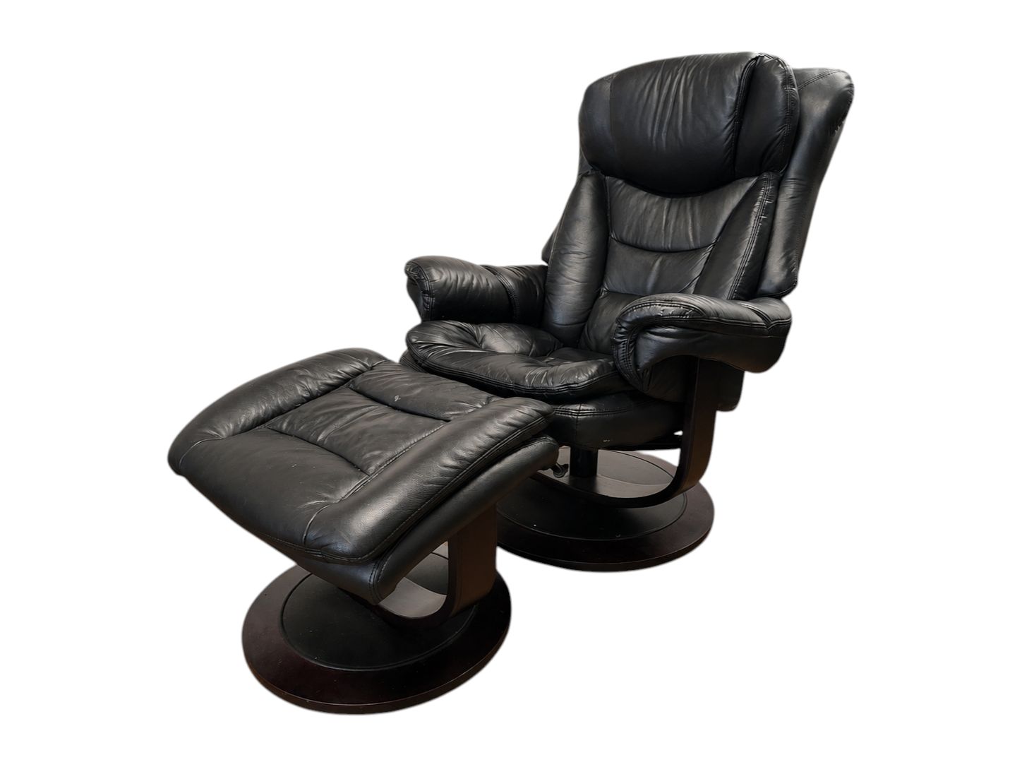 Flash Furniture LF Black Leather Swivel Recliner & Ottoman - Image 4