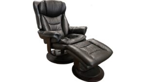Flash Furniture LF Black Leather Swivel Recliner & Ottoman