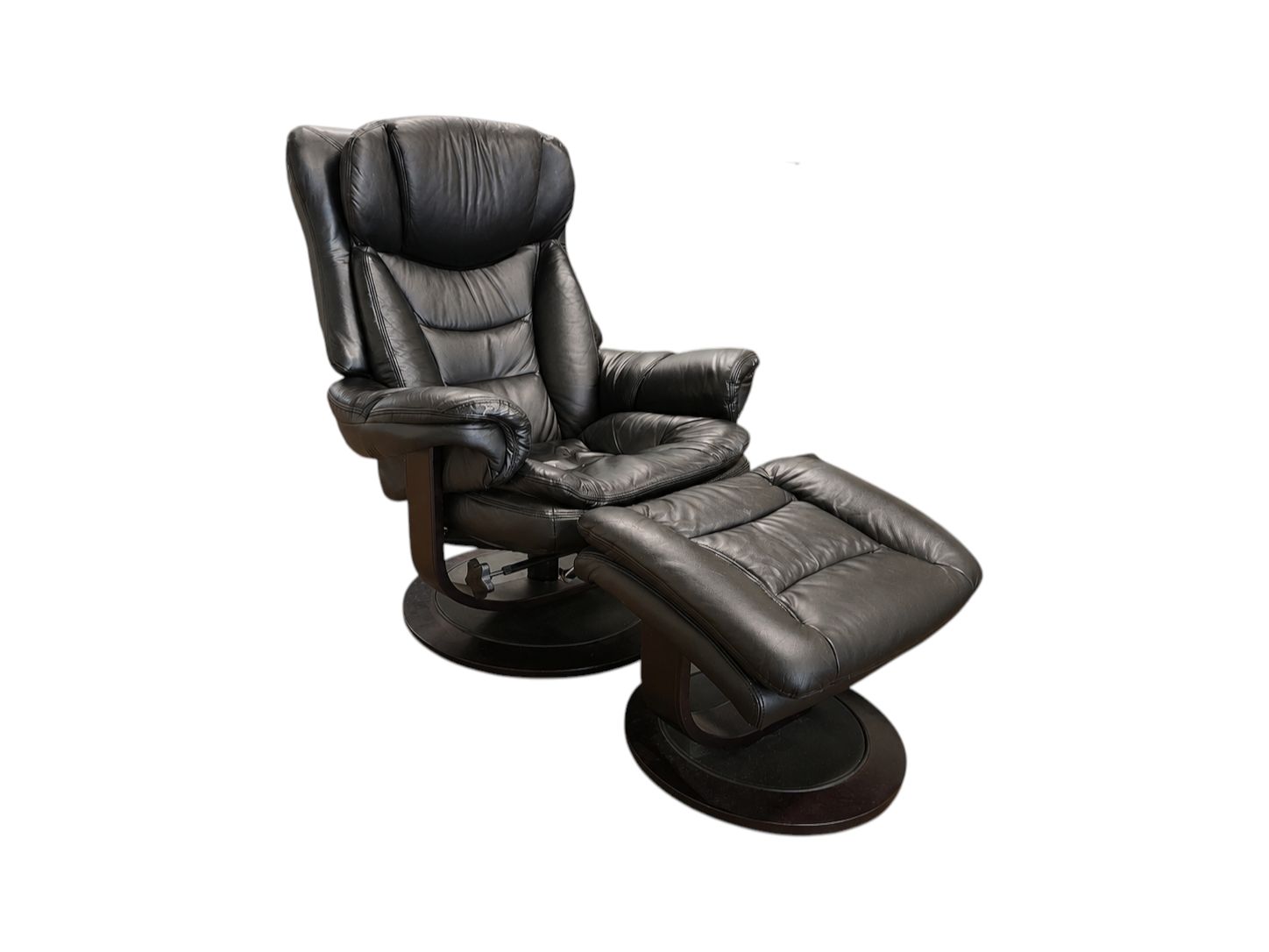 Flash Furniture LF Black Leather Swivel Recliner & Ottoman