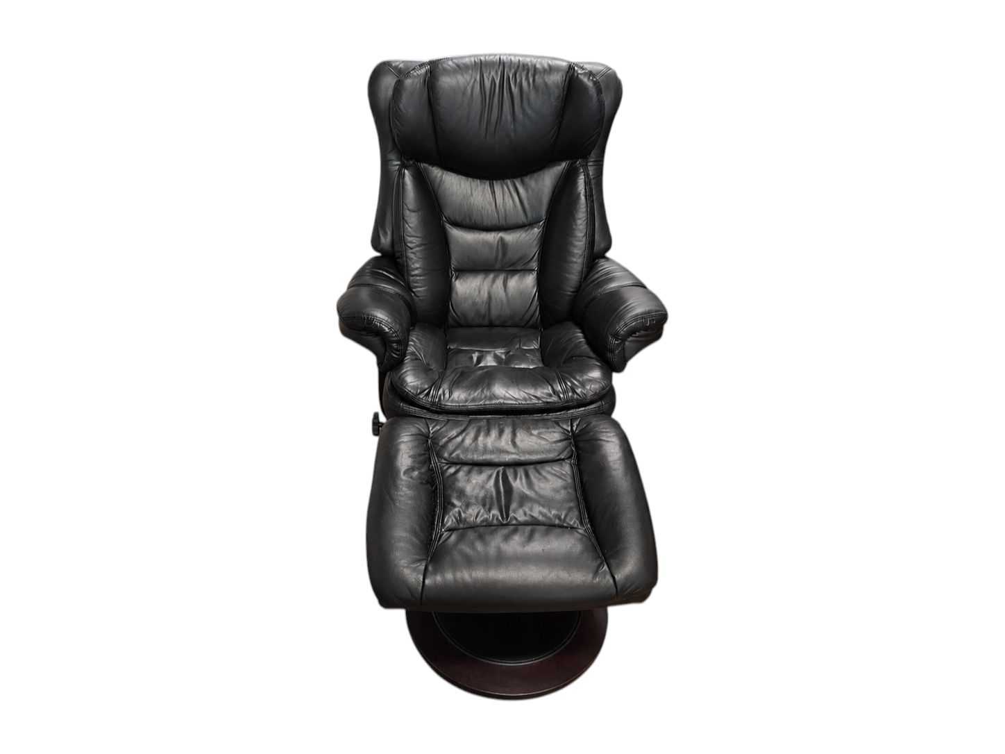 Flash Furniture LF Black Leather Swivel Recliner & Ottoman - Image 2