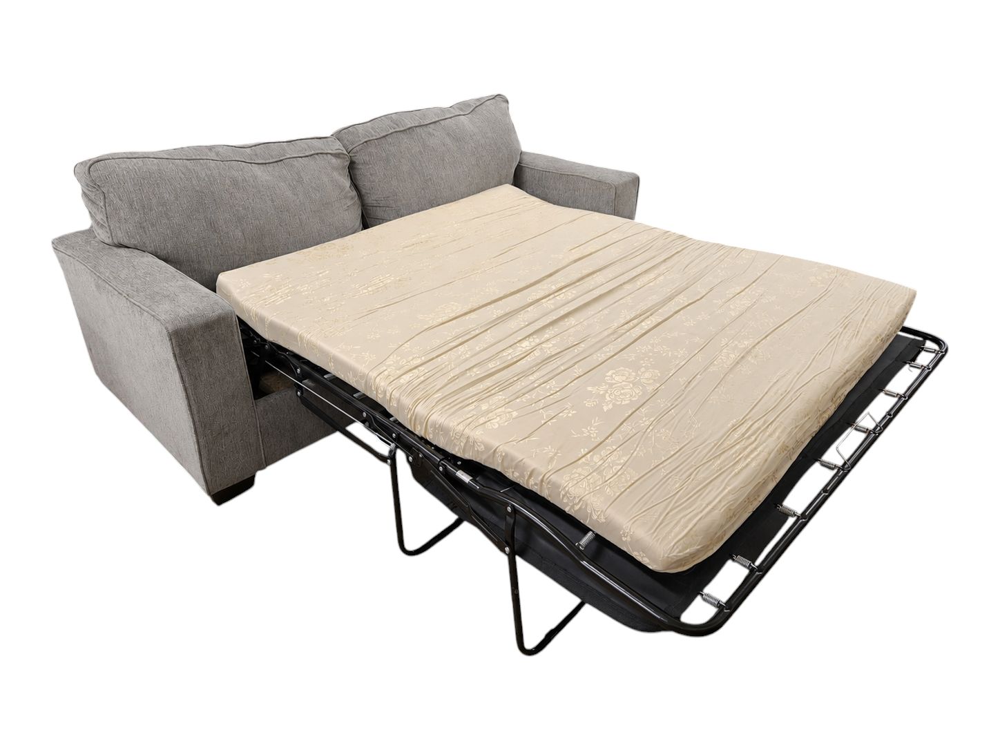 Contemporary Full Sized Pullout Sleeper Sofa - Gray Chenile - Image 5