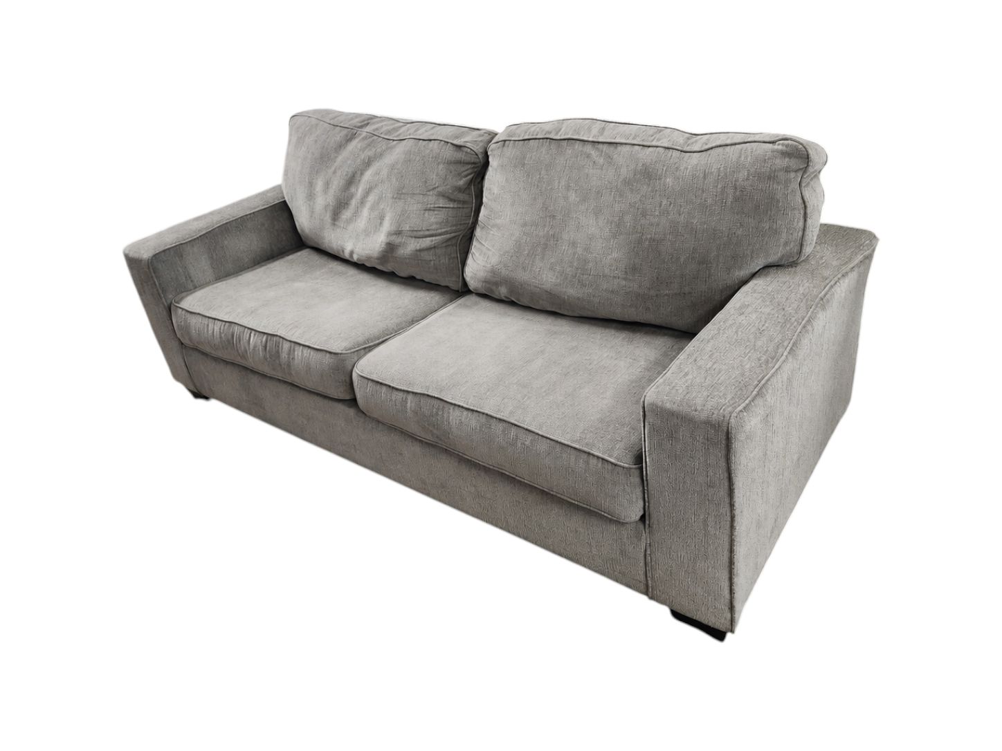 Contemporary Full Sized Pullout Sleeper Sofa - Gray Chenile - Image 4