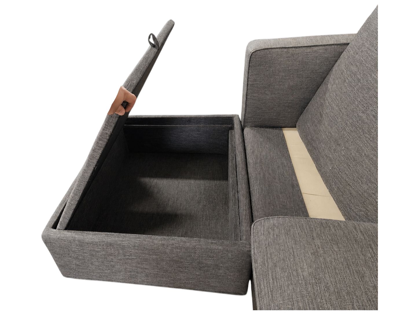 Crate & Barrel Reversible Storage Chaise Couch - Image 5