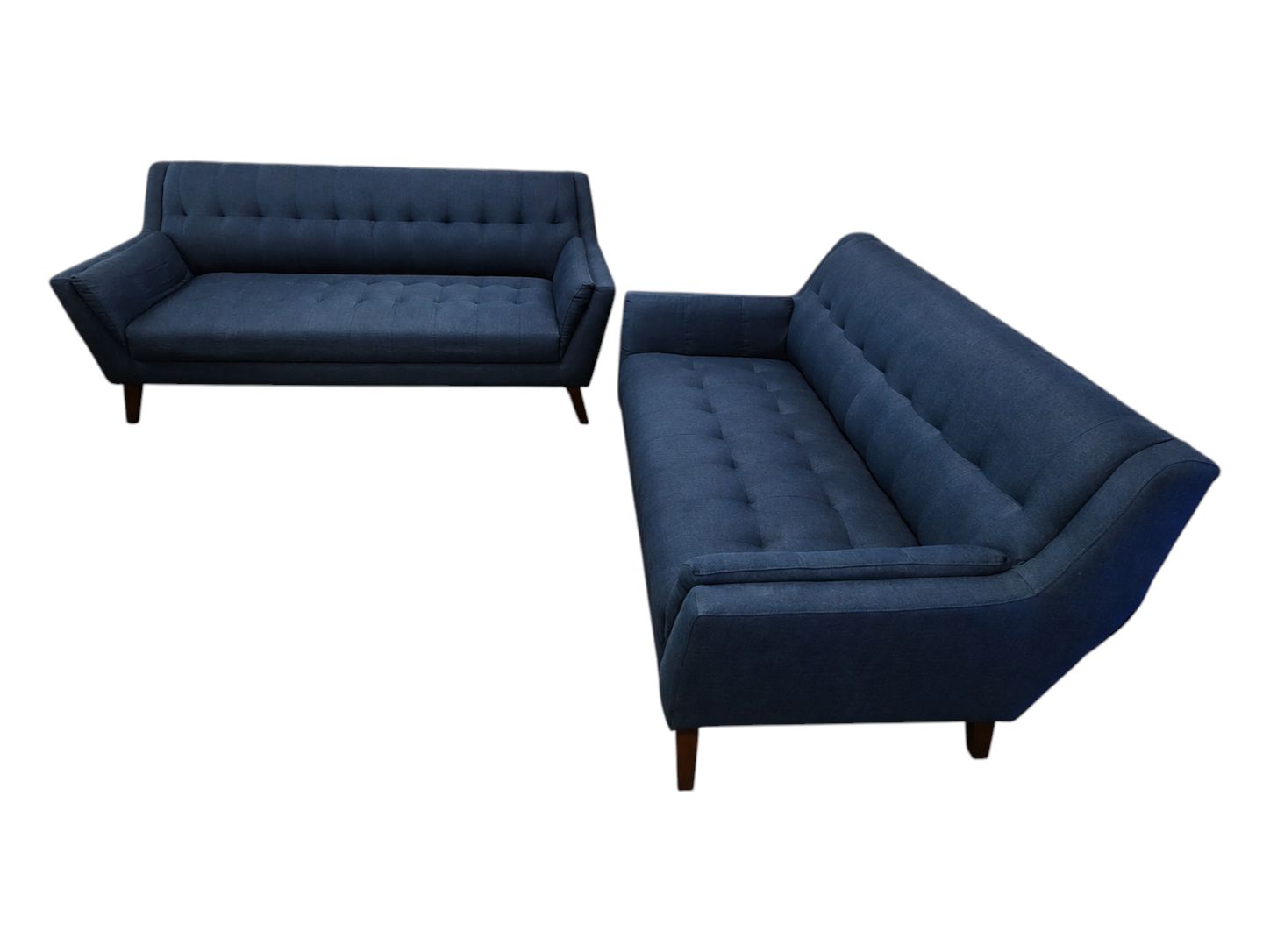 MCM Tufted Loveseat Set - Image 3
