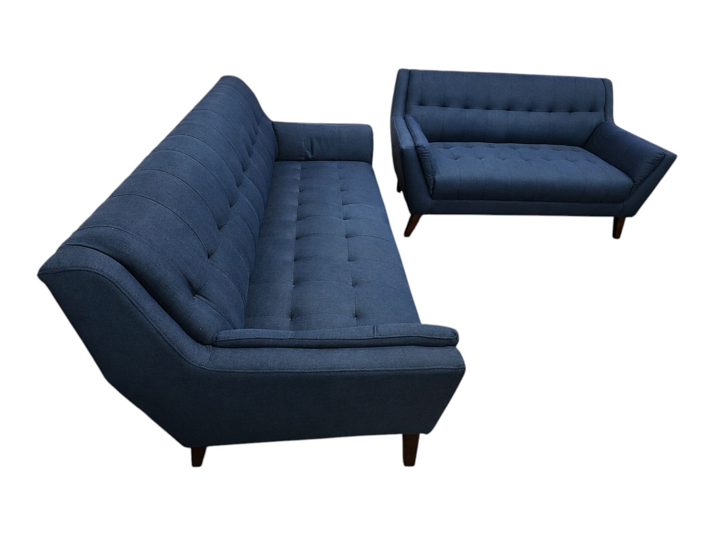 MCM Tufted Loveseat Set - Image 4