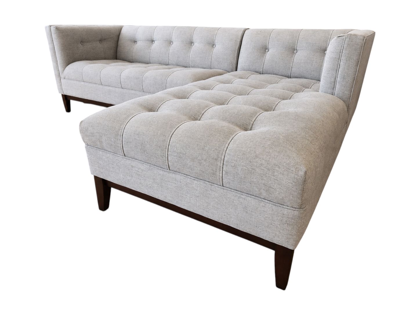 MCM Tufted 2pc Chaise Sectional - Image 4